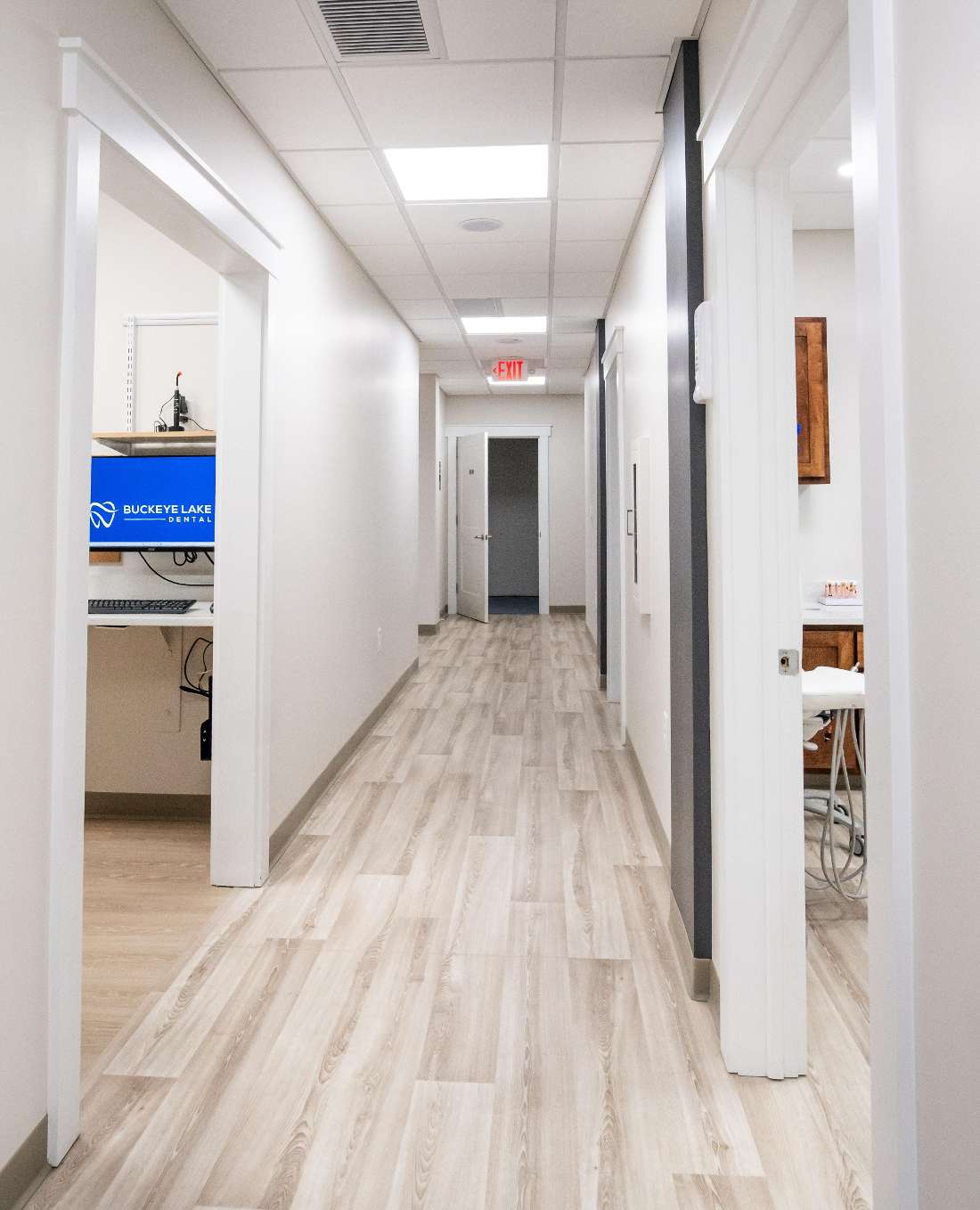 bright and welcoming hallway to treatment rooms